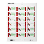 Schattigee sneeuwman familie van twee retour adres etiket (Full Sheet)