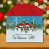 Schattigee sneeuwman familie van vijf kerstdagen groot cadeauzakje