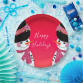 Schattigee sneeuwman feestelijk papieren bordje (Feest)