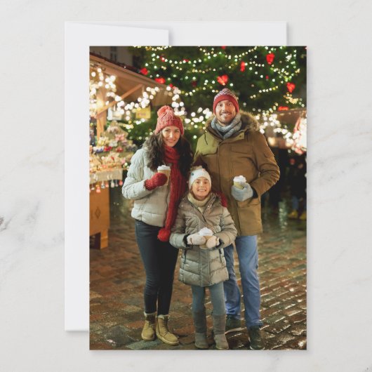 Schattigee Sneeuwman Foto Kerst Kaart (Achterkant)