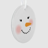 Schattigee Sneeuwman Gezicht Vakantie Ornament (voorkant)