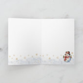 Schattigee Sneeuwman Gouden Sneeuwvlokken Kerst Ge (Binnen)