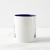 Schattigee Sneeuwman Hot Chocolade Weer Retro Tweekleurige Koffiemok (Center)