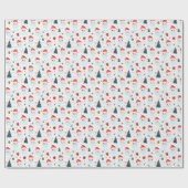 Schattigee Sneeuwman I Kerstboom Wit Cadeaupapier (Vlak)