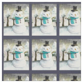 Schattigee Sneeuwman in het Winterpatroon van de K Stof (Swatch)