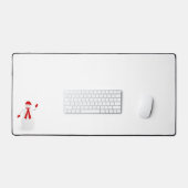 Schattigee Sneeuwman in Rode Pet Sjaal Mittens Bureaumat (Keyboard & Muis)