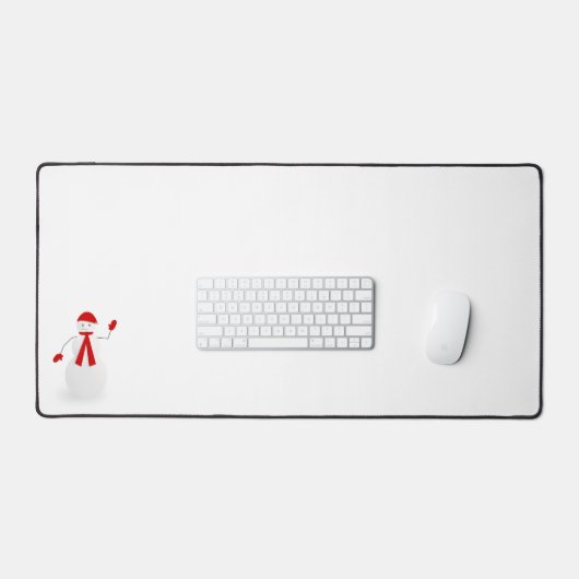 Schattigee Sneeuwman in Rode Pet Sjaal Mittens Bureaumat (Keyboard & Muis)