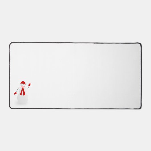 Schattigee Sneeuwman in Rode Pet Sjaal Mittens Bureaumat (Voorkant)