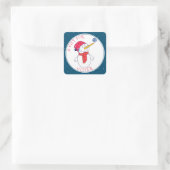 Schattigee Sneeuwman Kerst Gift Label voor Kindere (Tas)