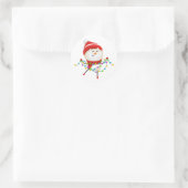 Schattigee Sneeuwman Kerst, kerstcadeau Ronde Sticker (Tas)