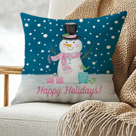 Schattigee sneeuwman kerst Sierkussen