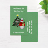 Schattigee Sneeuwman Kerstvakantie Gift Kaart Labe (Bureau)