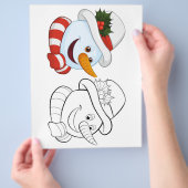 Schattigee sneeuwman kleurplaat flyer (Hand)