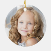 Schattigee sneeuwman laat het sneeuwkerst 1 foto keramisch ornament (Achterkant)