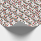 Schattigee Sneeuwman Land Kerstcadeauverpakking Cadeaupapier (Hoek)