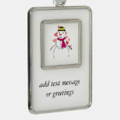 Schattigee sneeuwman (meisje) - Little Flirty Swee Verzilverd Omlijst Ornament (Rechts)