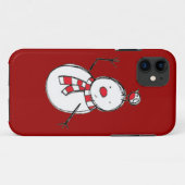 Schattigee sneeuwman met Bird iPhone 5 Hoesje (Achterkant (horizontaal))