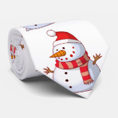 Schattigee sneeuwman met een rood pet met rode sja stropdas (Opgerold)