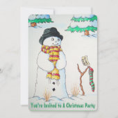 Schattigee sneeuwman met kous in sneeuw met kerst kaart (Voorkant)
