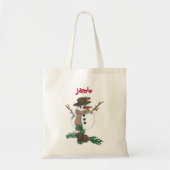Schattigee sneeuwman met naam 1 kant tote bag (Voorkant)