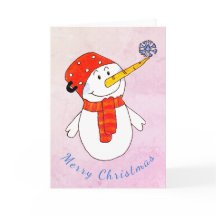 Schattigee sneeuwman met sneeuwvlok Kinder kerst