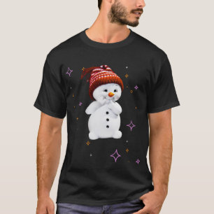 Schattigee Sneeuwman met sneeuwvlokken cadeau voor T-shirt