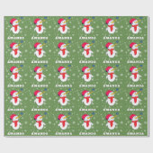 Schattigee sneeuwman met sneeuwvlokken Kinder kers Cadeaupapier (Vlak)