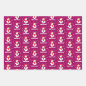 Schattigee sneeuwman met sneeuwvlokken Kinder kers Inpakpapier Vel (Voorkant 2)