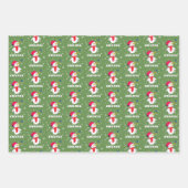 Schattigee sneeuwman met sneeuwvlokken Kinder kers Inpakpapier Vel (Voorkant 2)