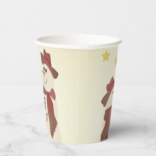 Schattigee sneeuwman met sterren papieren bekers (Rechts)