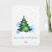 Schattigee sneeuwman met twee kleine Kaart (Achterkant)