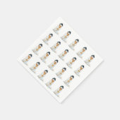 Schattigee sneeuwman met zwart pet kerstkous servet (Hoek)