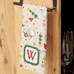 Schattigee Sneeuwman Monogram Initiaal Kerst Theedoek<br><div class="desc">Schattigee gepersonaliseerde Snowman Pattern Tree Hearts theedoek. Deze kerstkeukenhanddoeken zijn perfect om wat vakantiedrang toe te voegen aan uw keuken. Combineer het met een fles wijn en het maakt een geweldig kerstcadeau voor vrienden, familie, collega's, buren, enz. Het gepersonaliseerde monogramgebied kan in een naam of een pret Kerstmisuitdrukking worden veranderd...</div>