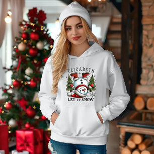 Schattigee sneeuwman plezier: laat het sneeuwen ke hoodie