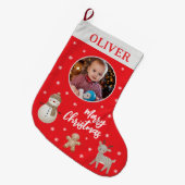 Schattigee Sneeuwman Rendier Gingerbread Sneeuwvlo Grote Kerstsok (Voorkant (Hangend))