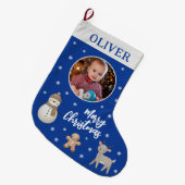 Schattigee Sneeuwman Rendier Gingerbread Sneeuwvlo Grote Kerstsok (Voorkant (Hangend))