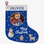 Schattigee Sneeuwman Rendier Gingerbread Sneeuwvlo Grote Kerstsok (Voorkant)