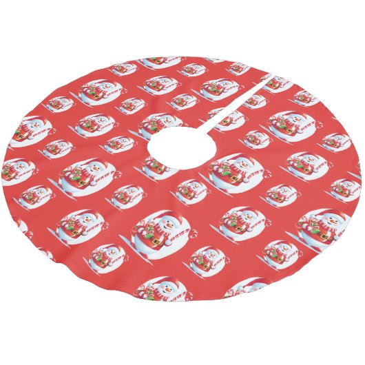 Schattigee Sneeuwman Santa Xmas Sweet Candy Cane P Kerstboom Rok (Gekanteld)