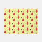 Schattigee sneeuwman Santa Xmas tree Naadloos patr Deurmat (Voorkant)