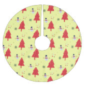 Schattigee sneeuwman Santa Xmas tree Naadloos patr Kerstboom Rok (Voorkant)