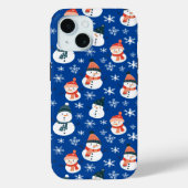 Schattigee Sneeuwman Sneeuwvlok Naadloze Patroon K Case-Mate iPhone Case (Achterkant)