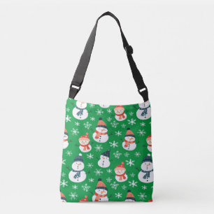 Schattigee Sneeuwman Sneeuwvlok Naadloze Patroon K Crossbody Tas