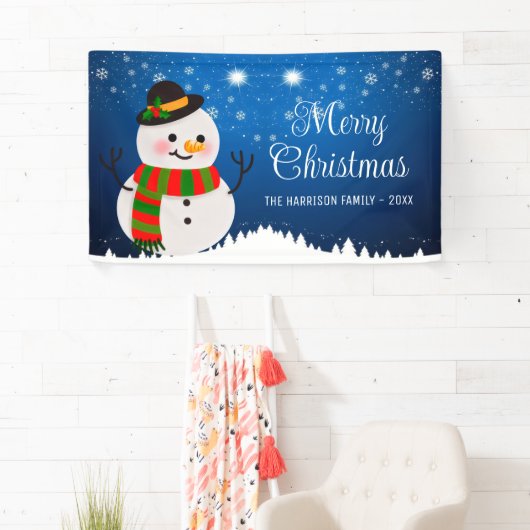 Schattigee Sneeuwman Snowy Night Christmas Spandoek (Insitu)
