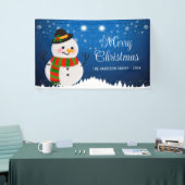 Schattigee Sneeuwman Snowy Night Christmas Spandoek (Beurs)
