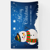 Schattigee Sneeuwman Snowy Night Christmas Spandoek (Verticaal)