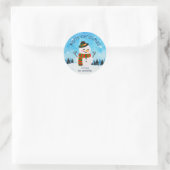 Schattigee Sneeuwman Snowy Winter Christmas Ronde Sticker (Tas)