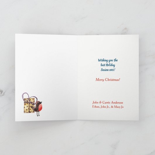 Schattigee Sneeuwman Speciale Levering Kerstboodsc Feestdagen Kaart (Binnen)