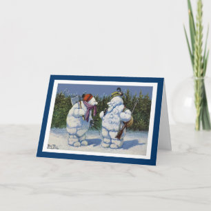 Schattigee  Sneeuwman Vakantie Kerstmis Feestdagen Kaart