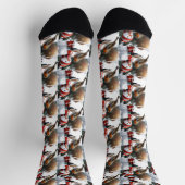 Schattigee sneeuwman voedt een kerstontwerp van Ro Sokken (Top)