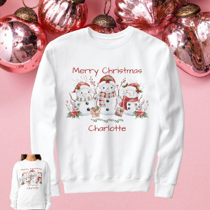 Schattigee sneeuwman vrolijk kerstfeest Shirt met 